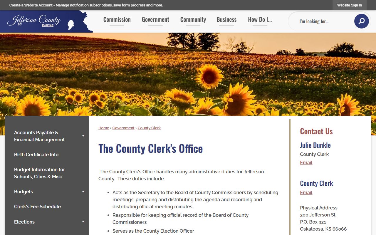 Jefferson County Clerk of the District Court county clerk distinction