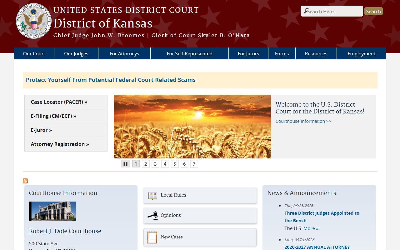 Jefferson County court dockets District of Kansas source