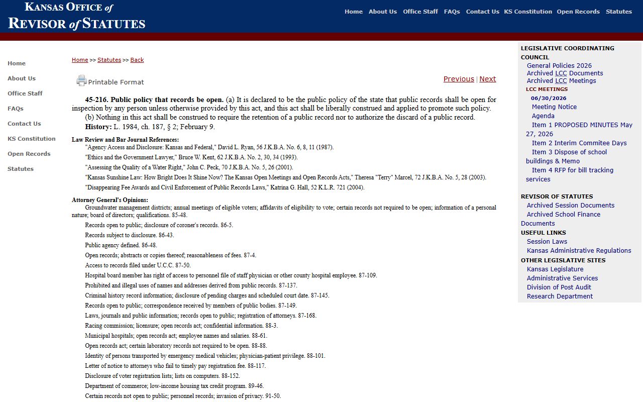 Jefferson County court records Kansas public access policy source