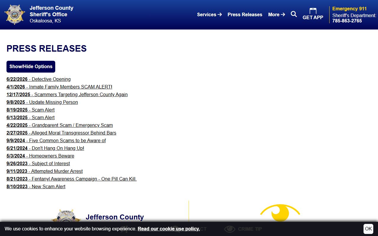 Jefferson County criminal court records sheriff press releases