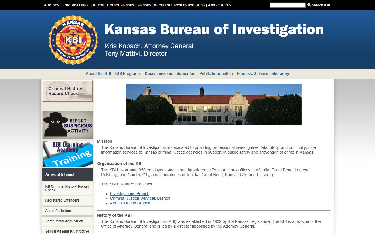 Jefferson County criminal court records Kansas Bureau of Investigation