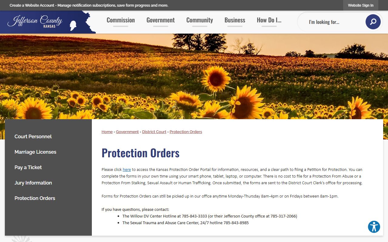 Jefferson County District Court protection order source
