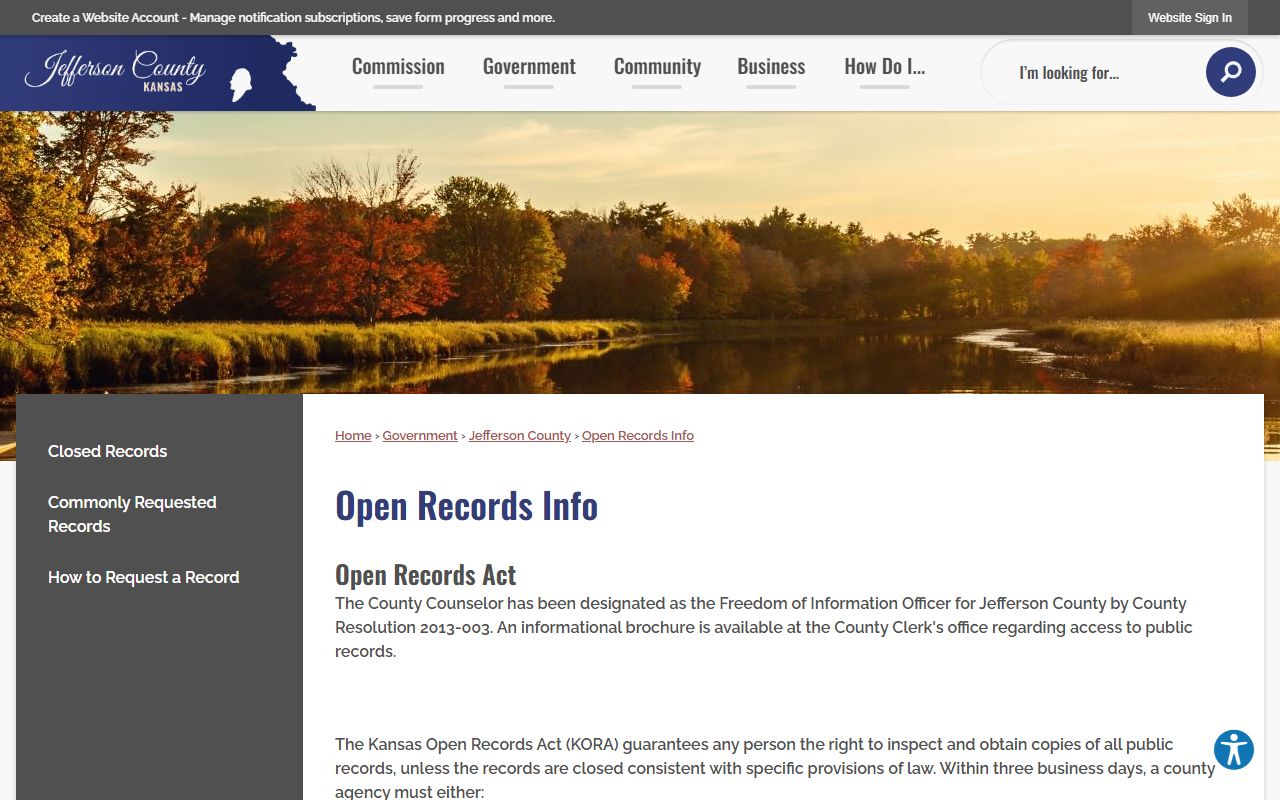Jefferson County court records open records information