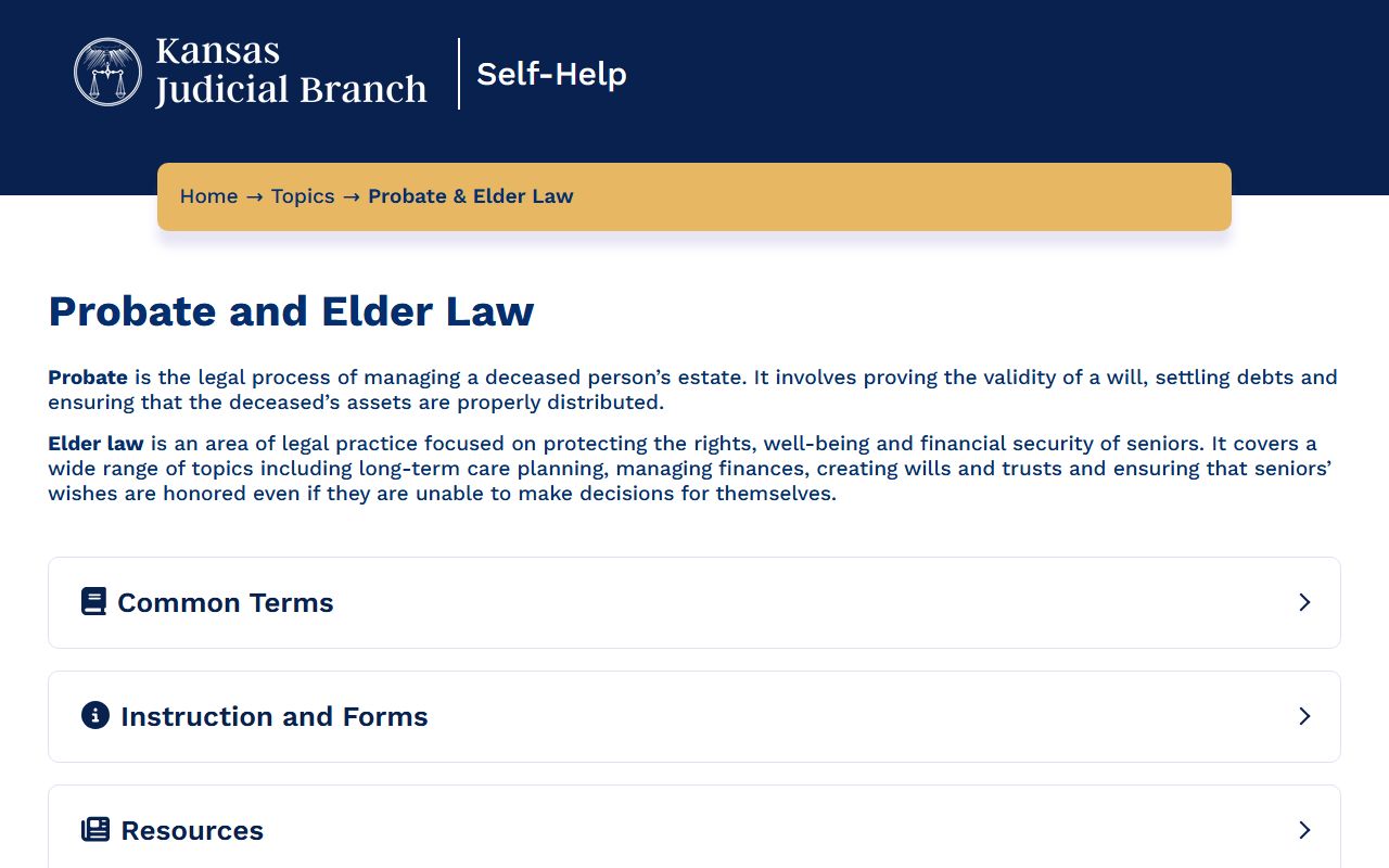 Jefferson County probate records Kansas probate self help